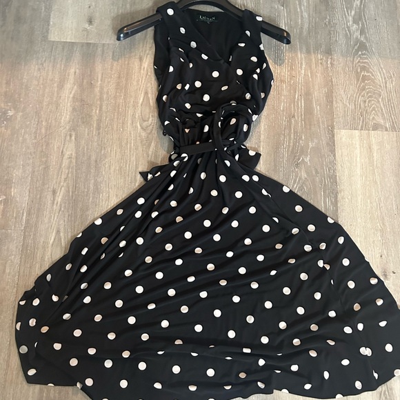 Black Polka Dot Dress Ralph Lauren size 4 gently used dress - Picture 1 of 8